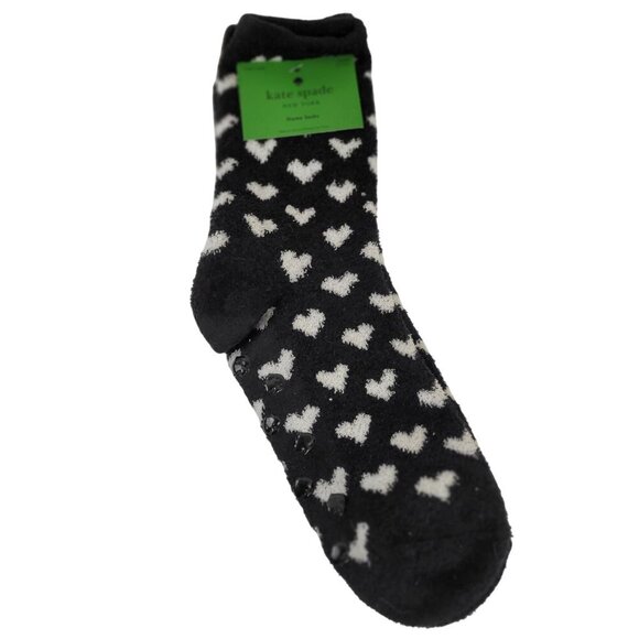 Kate Spade New York Slipper Socks Black White Home Sock Grippers 2 pair NWT - Picture 1 of 6